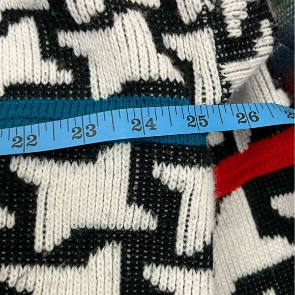 Vintage 90’s Cabin Creek Artsy Bold Print Acrylic Cardigan Sweater L - Picture 4 of 7